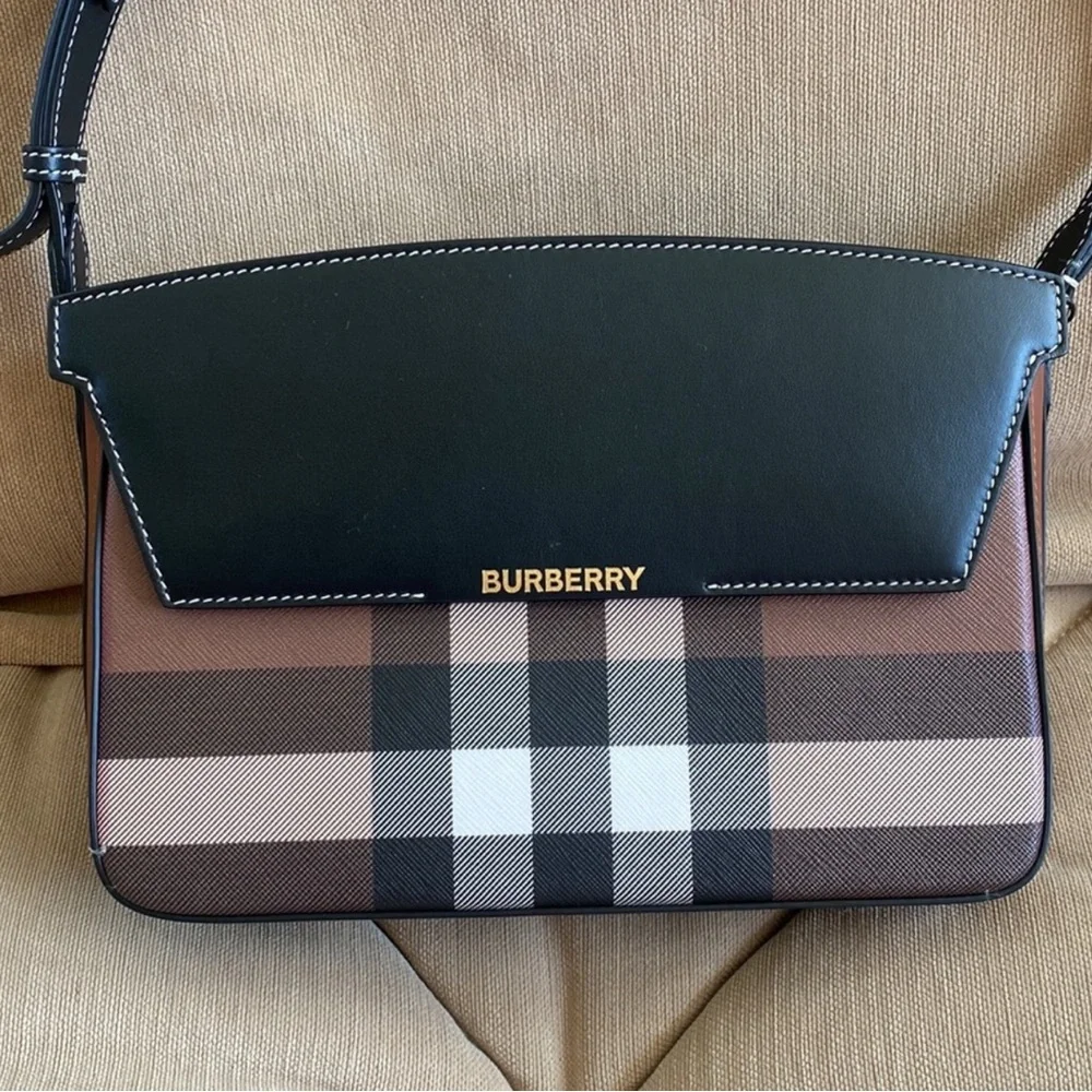 Burberry Catherine Leather & Check Shoulder Bag - Picture 4 of 4
